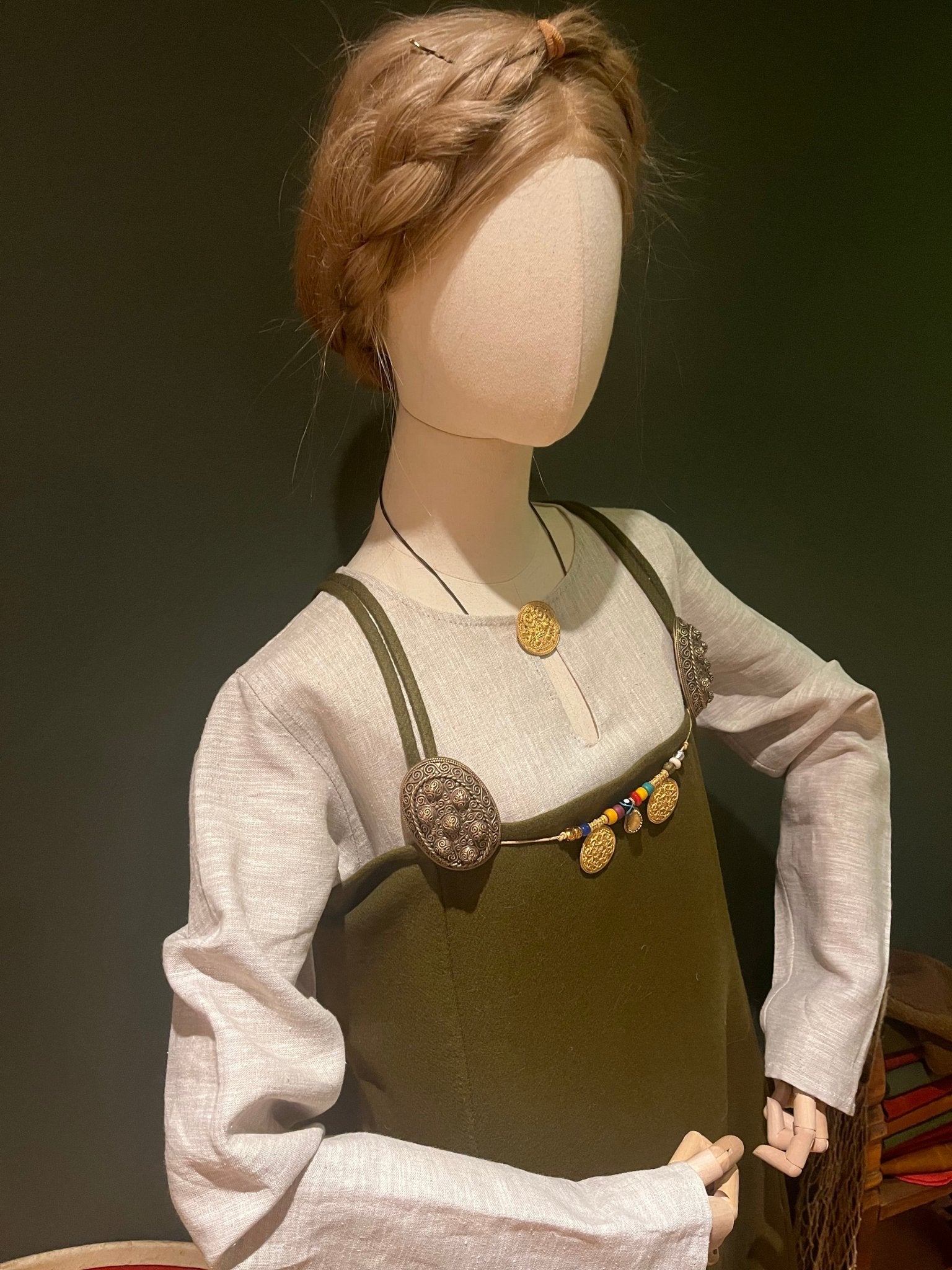 • ÅSA • Hand - Sewn Viking Age Four - Panel Apron Dress in Natural Shades | Premium Thin Twill Wool (290 g/m²) | Based on Finds from Birka, Haithabu, York & Dublin - MIMIRS SAUM