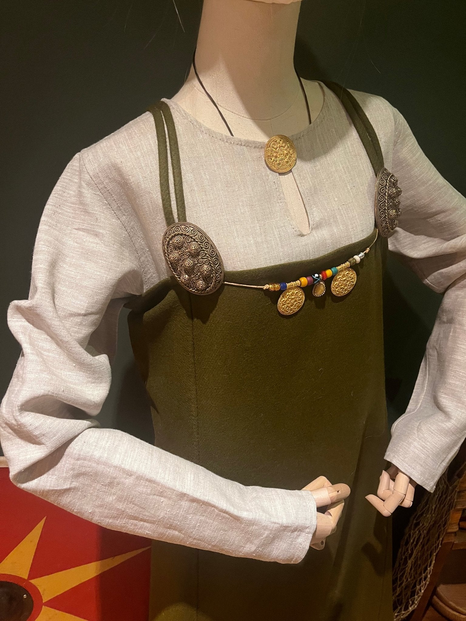 • ÅSA • Hand - Sewn Viking Age Four - Panel Apron Dress in Natural Shades | Premium Thin Twill Wool (290 g/m²) | Based on Finds from Birka, Haithabu, York & Dublin - MIMIRS SAUM