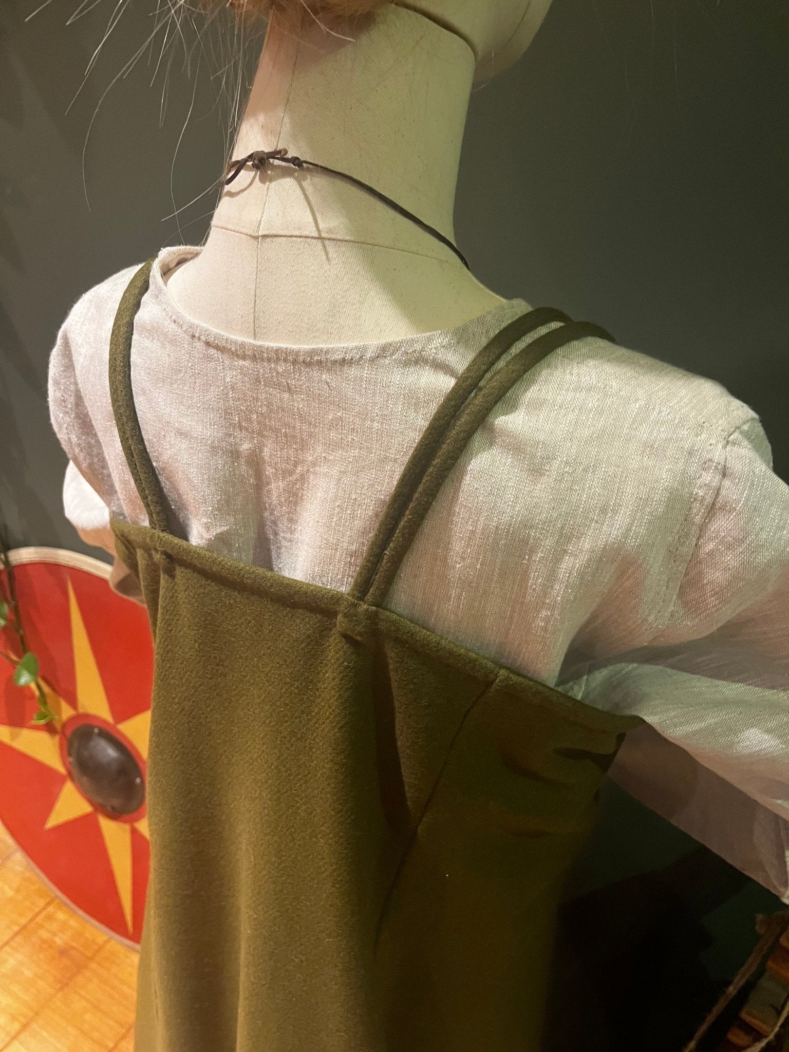 • ÅSA • Hand - Sewn Viking Age Four - Panel Apron Dress in Natural Shades | Premium Thin Twill Wool (290 g/m²) | Based on Finds from Birka, Haithabu, York & Dublin - MIMIRS SAUM