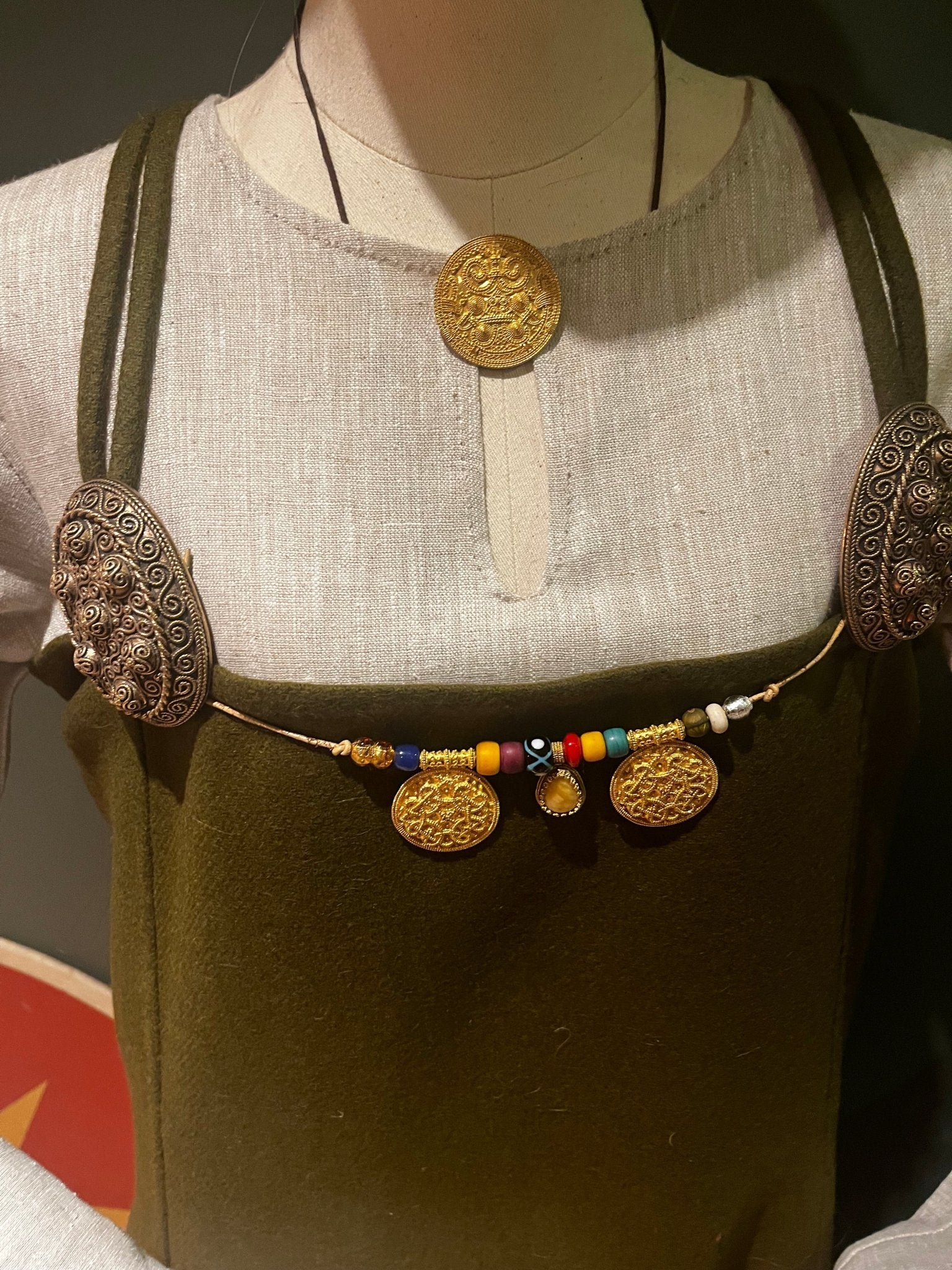 • ÅSA • Hand - Sewn Viking Age Four - Panel Apron Dress in Natural Shades | Premium Thin Twill Wool (290 g/m²) | Based on Finds from Birka, Haithabu, York & Dublin - MIMIRS SAUM