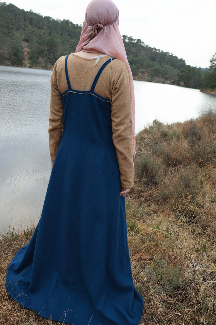 • ÅSA • Hand - Sewn Viking Age Four - Panel Apron Dress in Natural Shades | Premium Thin Twill Wool (290 g/m²) | Based on Finds from Birka, Haithabu, York & Dublin - MIMIRS SAUM