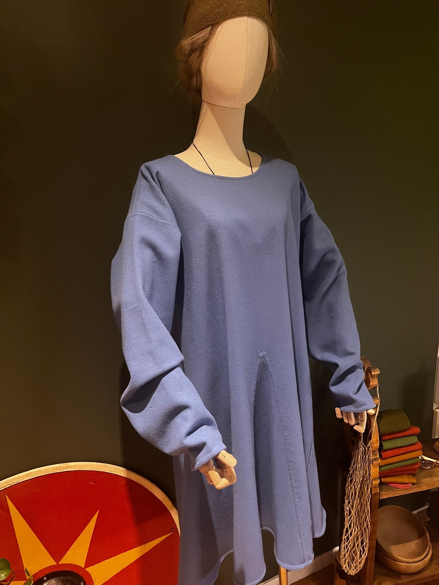 • ERIK • Viking Age Simple Woolen Tunic With 4 Gores READY - MADE size M light blue thin twill - MIMIRS SAUM