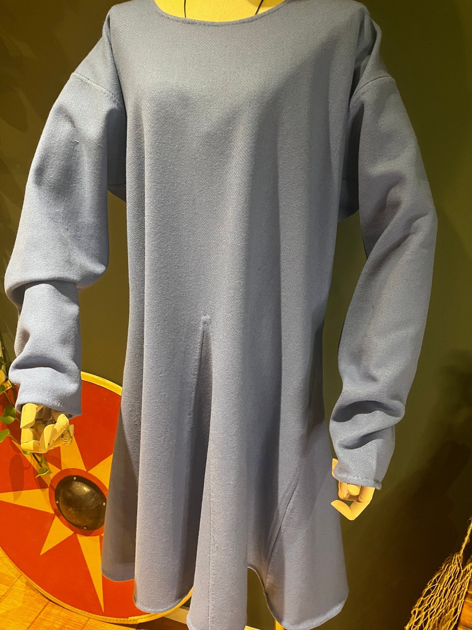 • ERIK • Viking Age Simple Woolen Tunic With 4 Gores READY - MADE size M light blue thin twill - MIMIRS SAUM