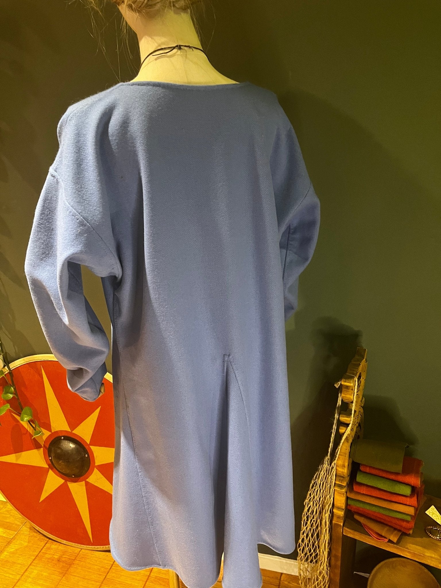 • ERIK • Viking Age Simple Woolen Tunic With 4 Gores READY - MADE size M light blue thin twill - MIMIRS SAUM