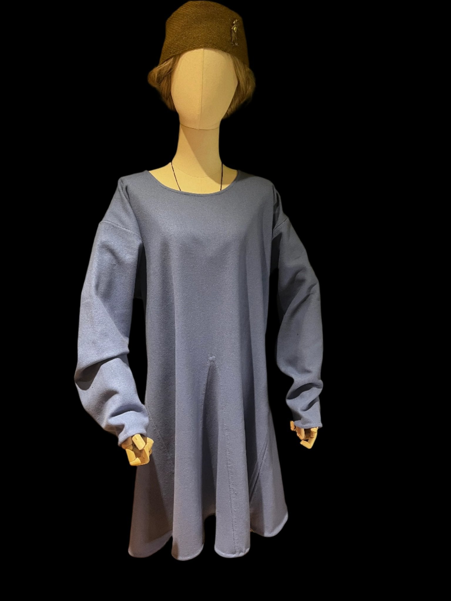 • ERIK • Viking Age Simple Woolen Tunic With 4 Gores READY - MADE size M light blue thin twill - MIMIRS SAUM