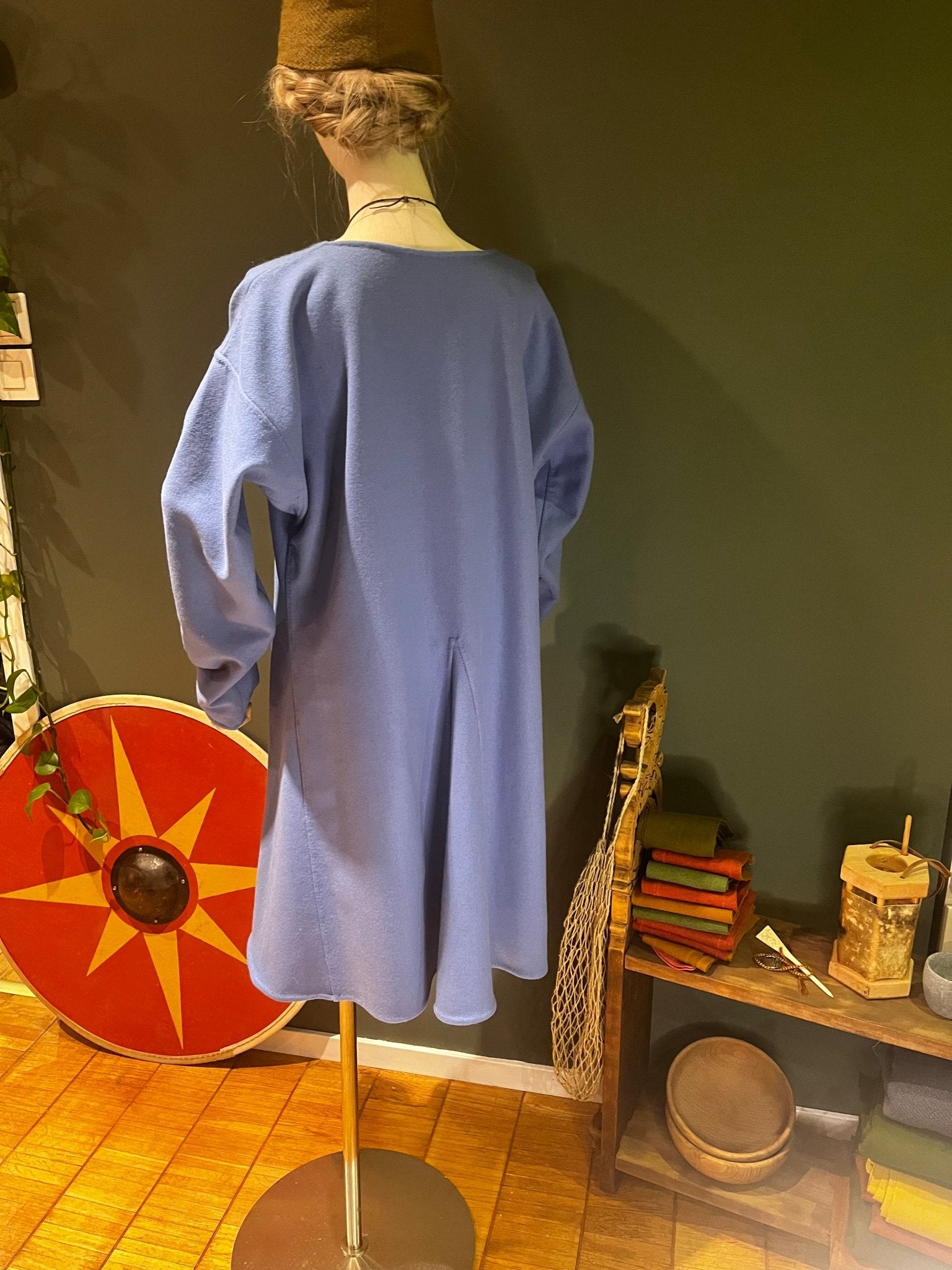 • ERIK • Viking Age Simple Woolen Tunic With 4 Gores READY - MADE size M light blue thin twill - MIMIRS SAUM