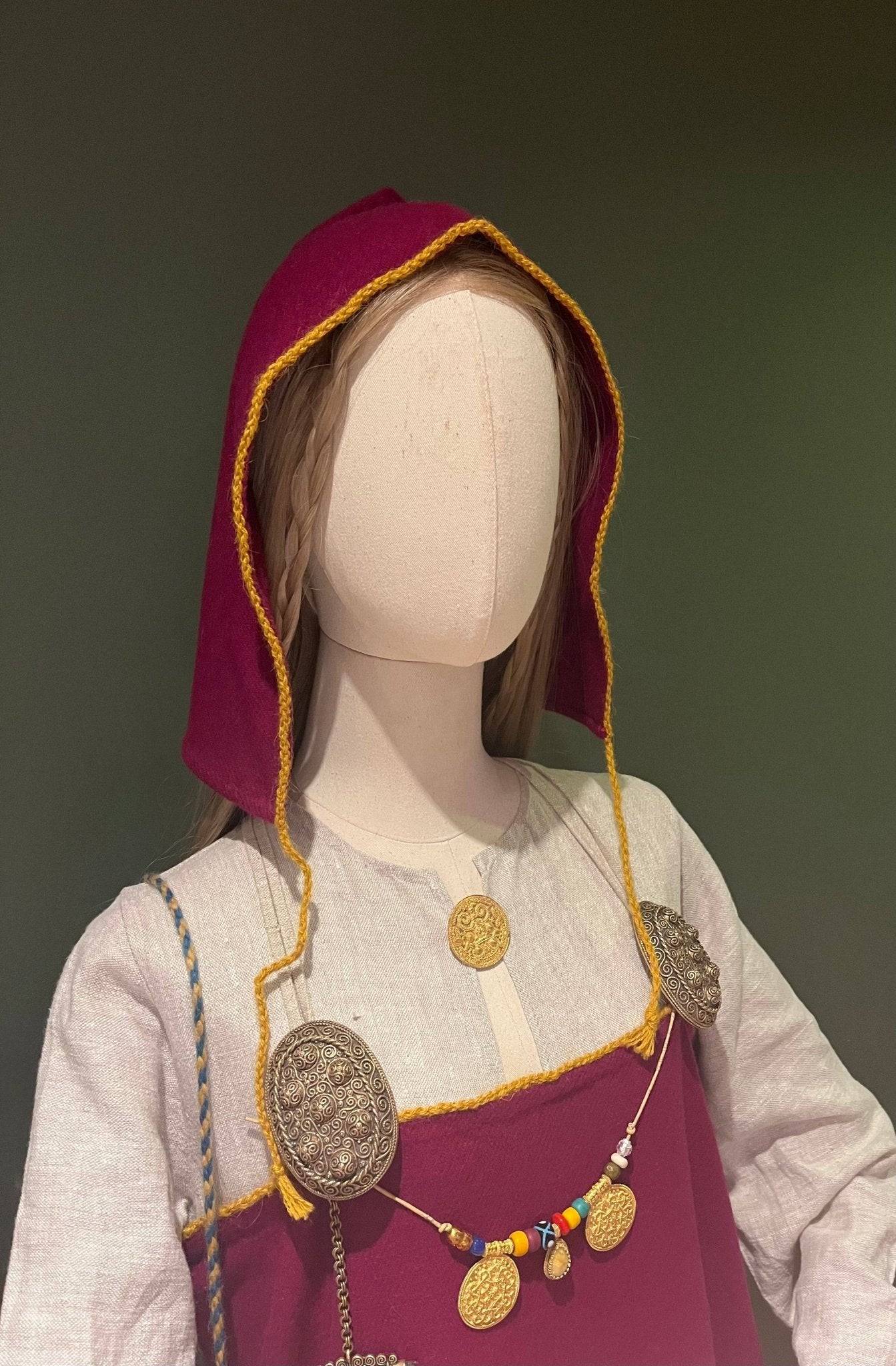 • FREYDIS & GYDA • Viking Age Set of Apron Dress and Jorvik Cap READY MADE - MIMIRS SAUM
