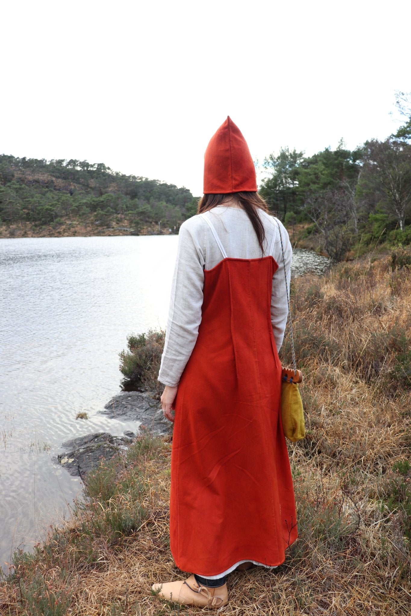 • FREYDIS • Hand - Sewn Viking Age Apron Dress in Green & Blue Shades | Premium Thin Twill Wool (290 g/m²) | Based on Haithabu Harbor Fragments H14A, H14B & Graves 159/1960, 182 - 185/1960 - MIMIRS SAUM