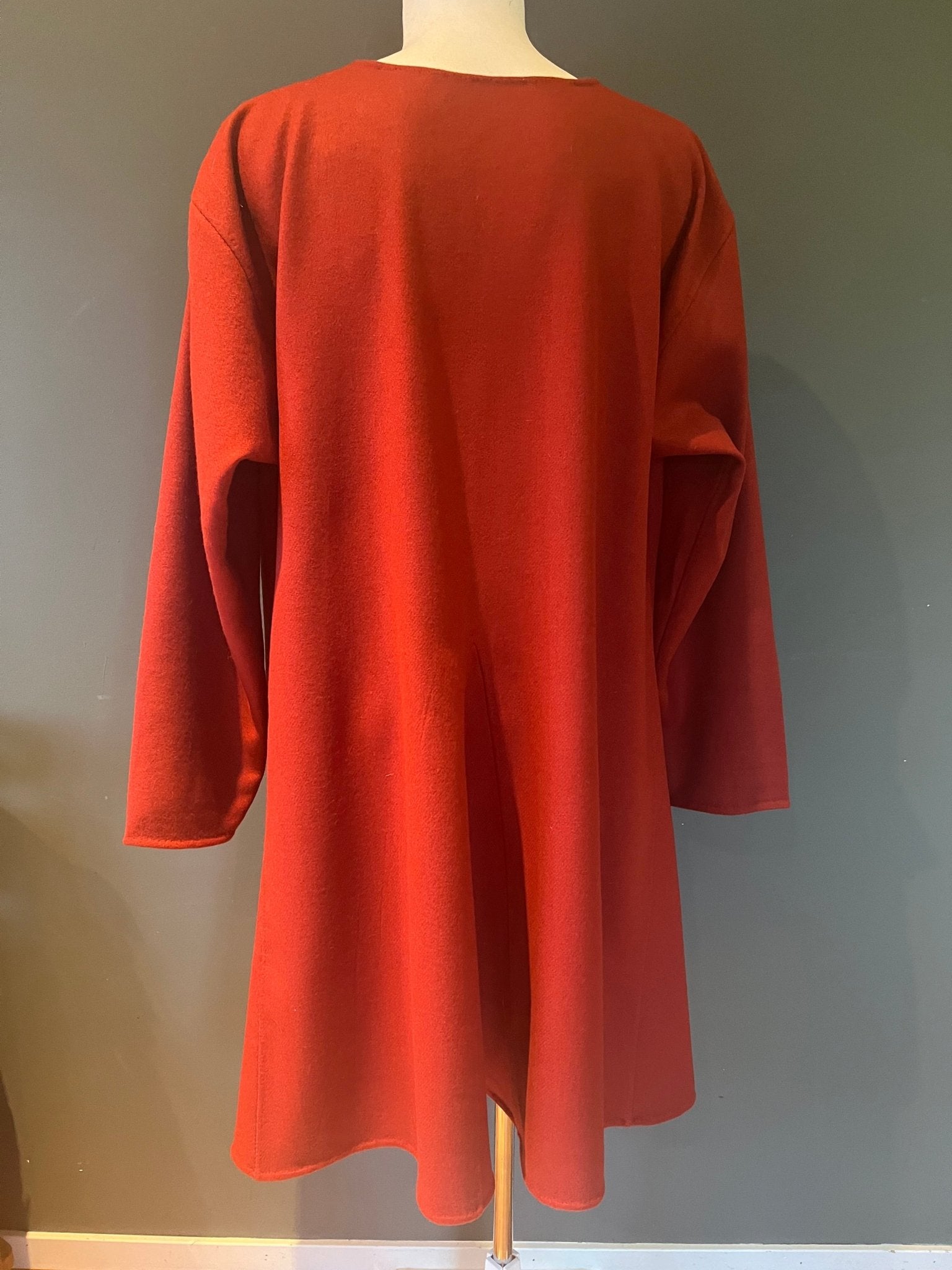 • GORM • Hand - Sewn Viking Age Woolen Tunic with 4 Gores | Yellow & Reds Shades, Thin Twill Wool (290g/m²) Based on Haithabu Fragments - MIMIRS SAUM