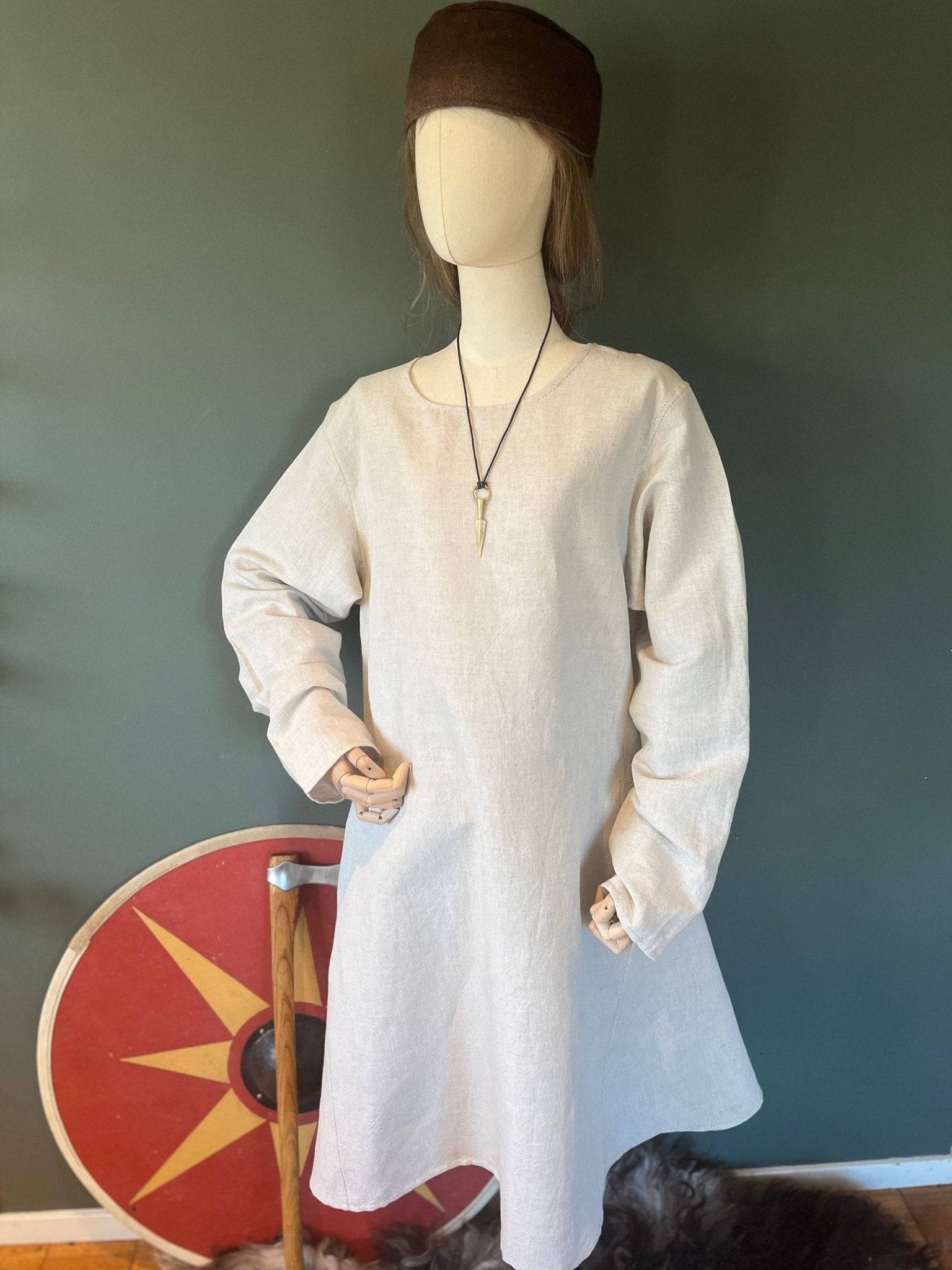 • SVEIN • Viking Age Linen Tunic with 2 gores READY MADE - MIMIRS SAUM