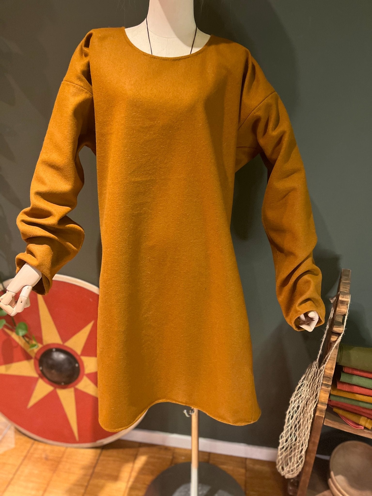 • ERIK • Viking Age Simple Woolen Tunic With 2 Gores READY - MADE size L camel thin twill - MIMIRS SAUM