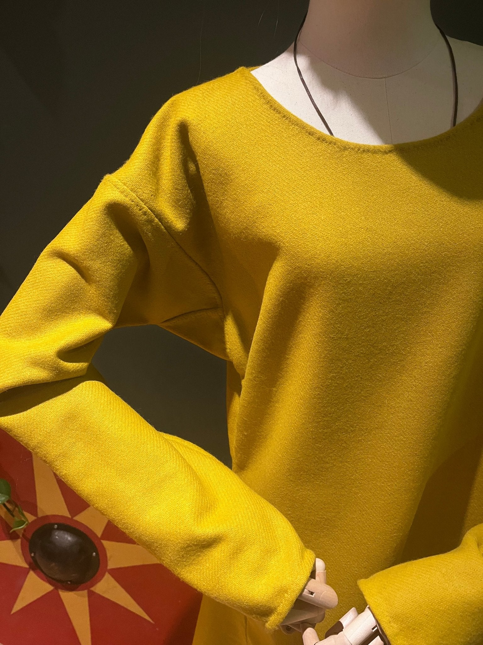 • ERIK • Viking Age Simple Woolen Tunic With 2 Gores READY - MADE size S yellow thin twill - MIMIRS SAUM