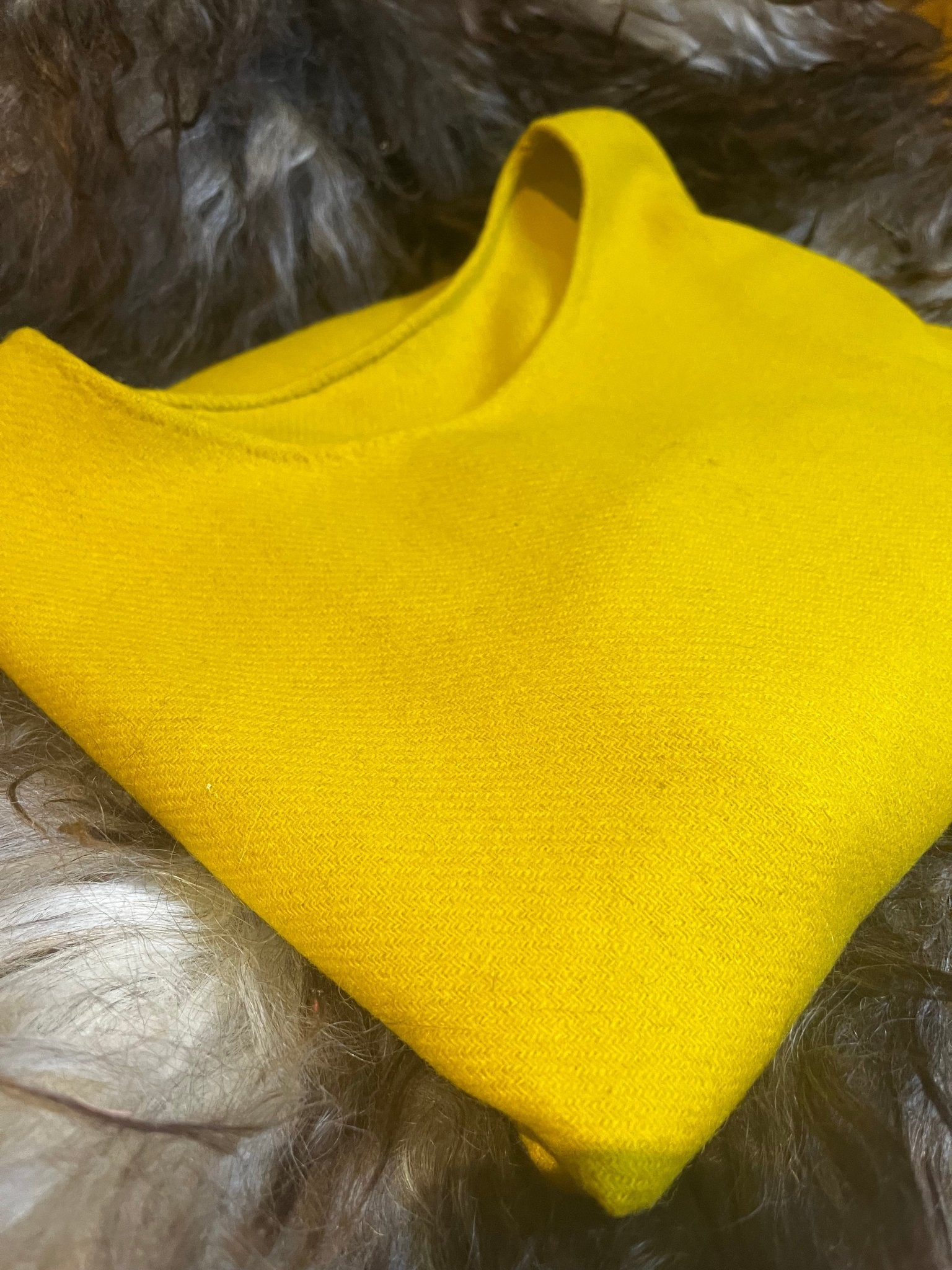 • ERIK • Viking Age Simple Woolen Tunic With 2 Gores READY - MADE size S yellow thin twill - MIMIRS SAUM