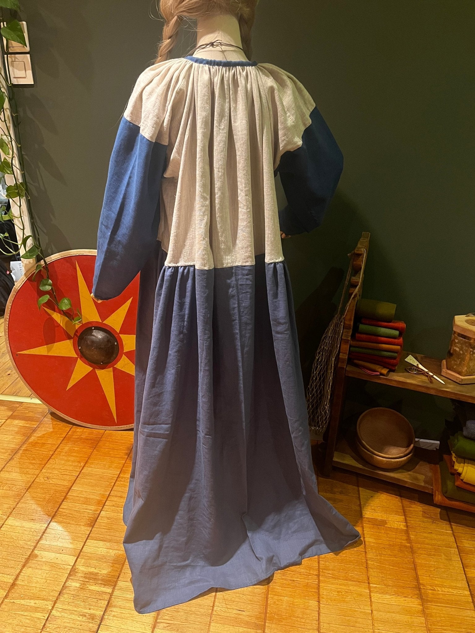 • OLGA • Hand - Sewn Viking Age Two - Color Gnezdovo Dress - NATURAL SLEEVES Style | Based on Chamber Graves C - 301, C - 160, D - 4 & Smolensk Complex - MIMIRS SAUM