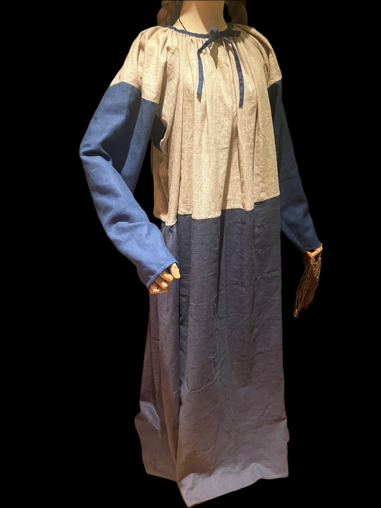 • OLGA • Hand - Sewn Viking Age Two - Color Gnezdovo Dress - NATURAL SLEEVES Style | Based on Chamber Graves C - 301, C - 160, D - 4 & Smolensk Complex - MIMIRS SAUM