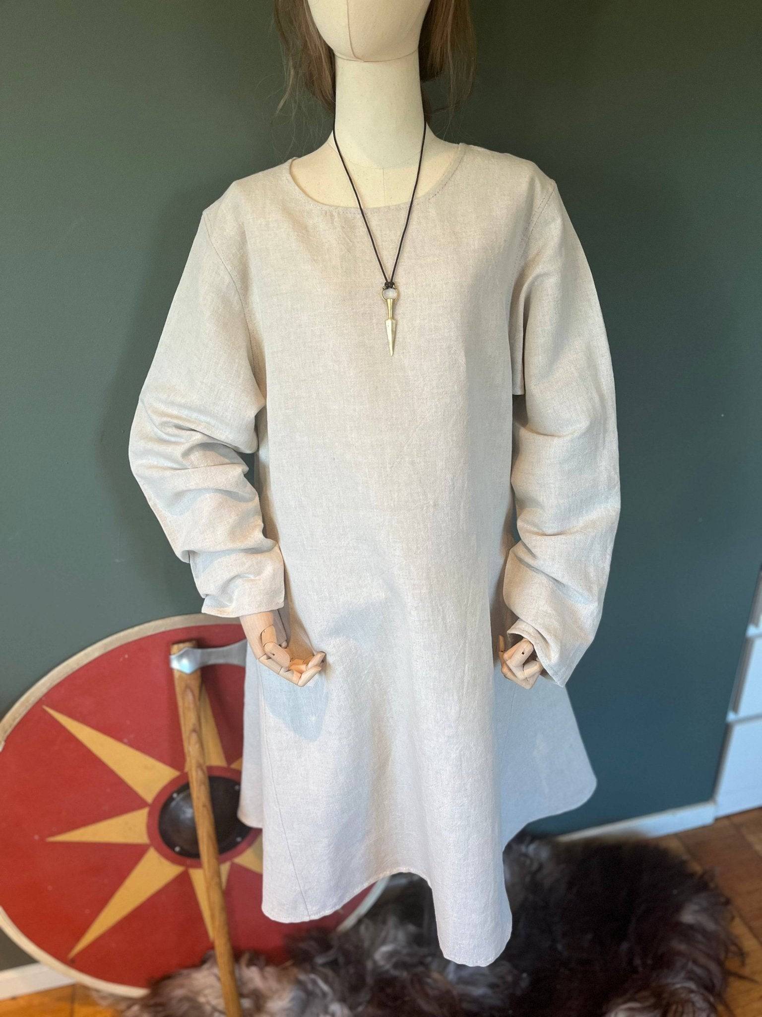 • SVEIN • Viking Age Linen Tunic with 2 gores READY MADE - MIMIRS SAUM