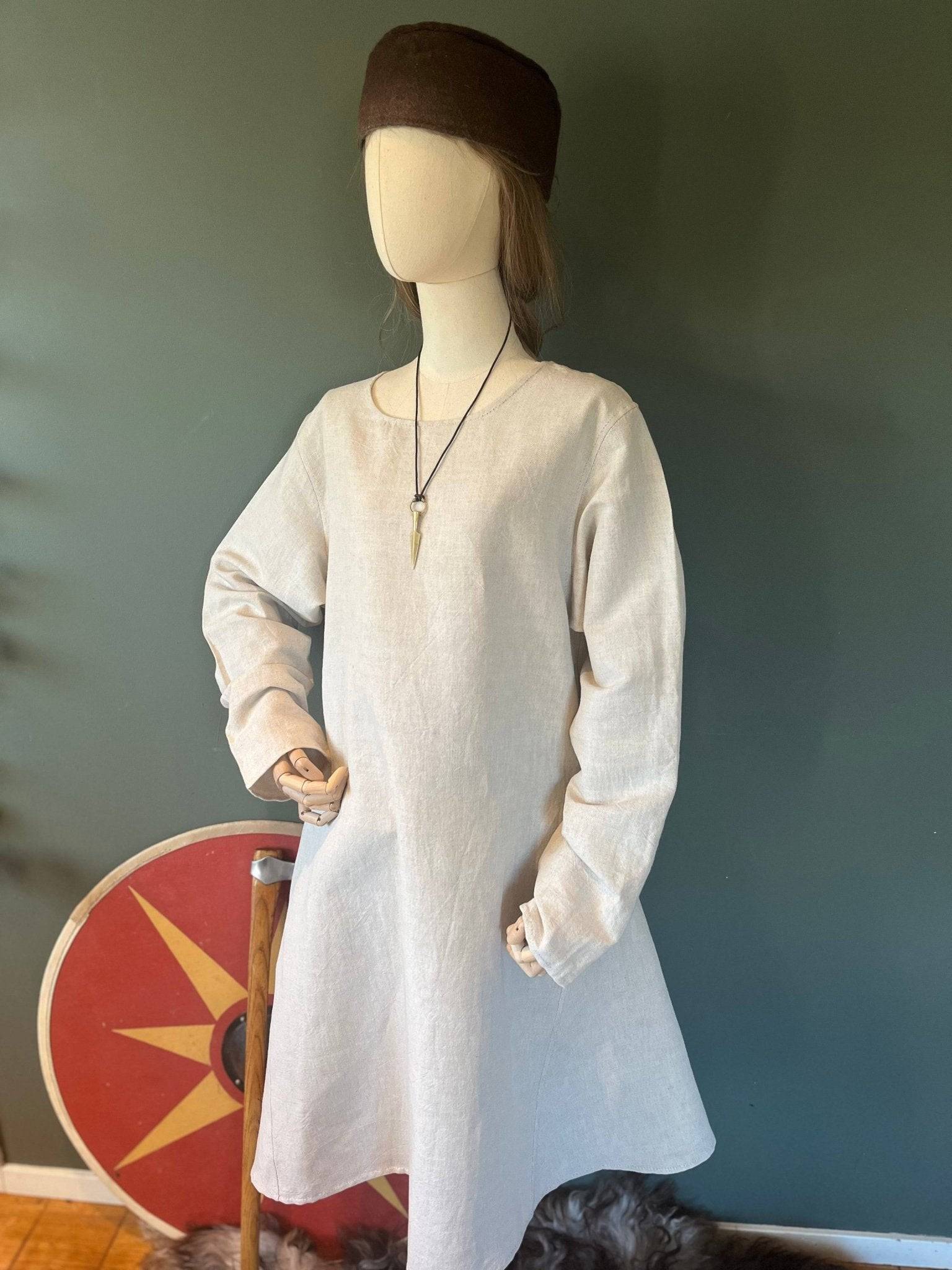 • SVEIN • Viking Age Linen Tunic with 2 gores READY MADE - MIMIRS SAUM