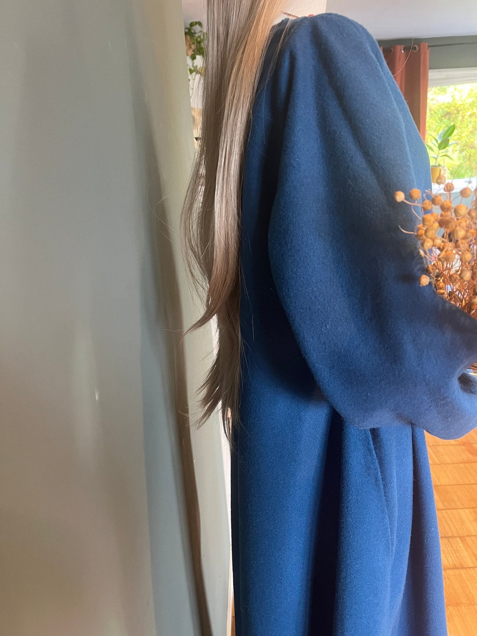 • TYRA • Hand - Sewn Viking Age Woolen Haithabu Dress with Two Gores in Thin Twill (290g/m²) - GREEN & BLUE Shades | Based on Haithabu Fragments 72 A & B, 64, 65, 69, 70, S14, S15, 48, 49, 82 A - D, 91, 92 - MIMIRS SAUM
